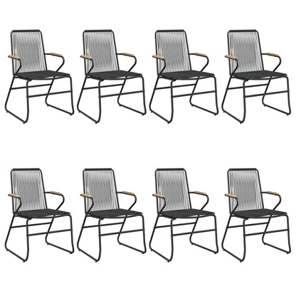 -Delige Tuinset Pvc-Rattan Zwart 9