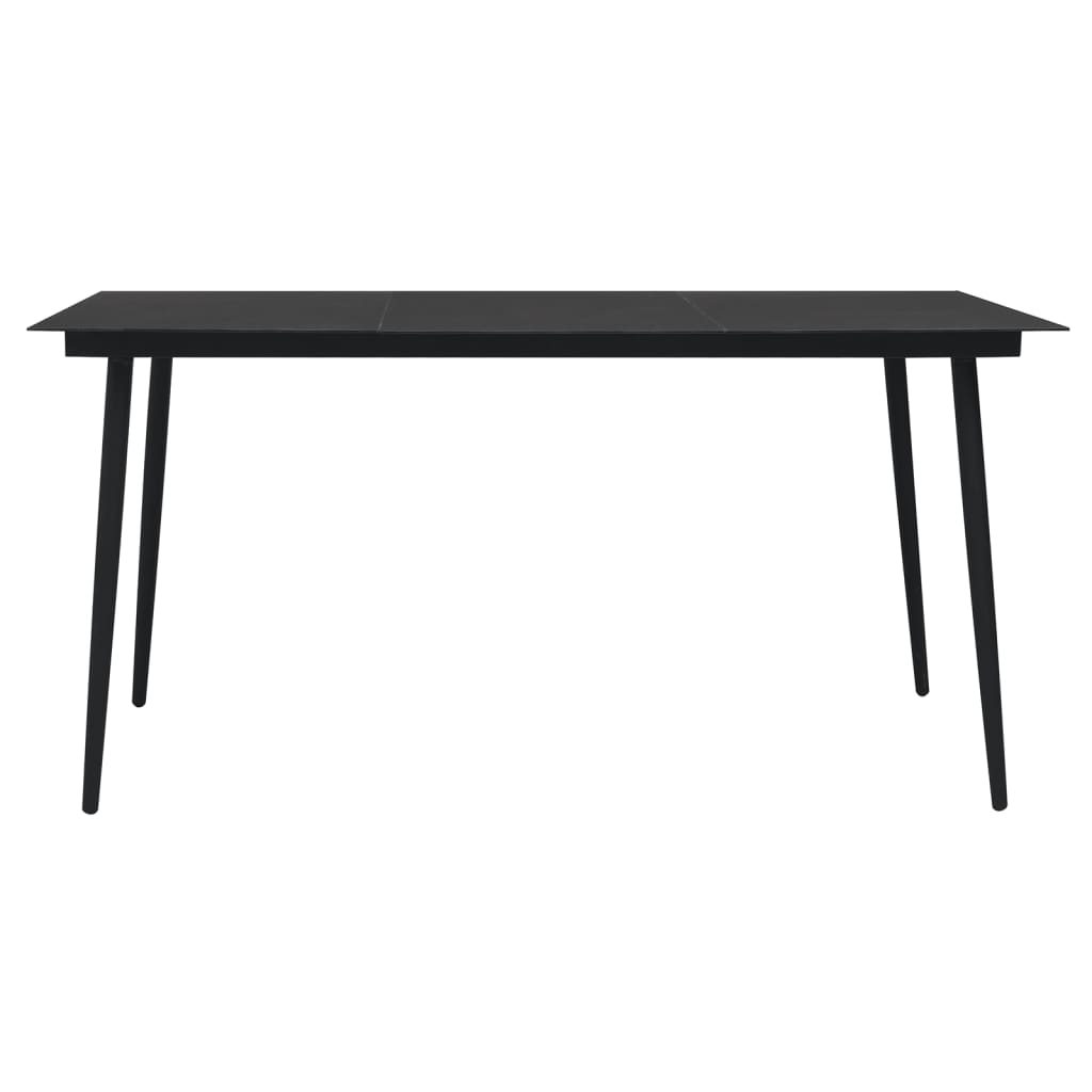 -Delige Tuinset Pvc-Rattan Zwart 9