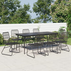 9-piece Garden Furniture Set PVC-Poly Rattan Black