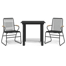3-delige Tuinset PVC-rattan zwart