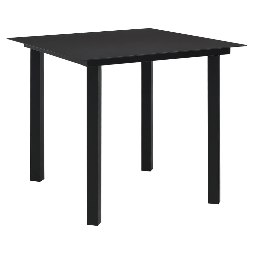 3-delige Tuinset PVC-rattan zwart