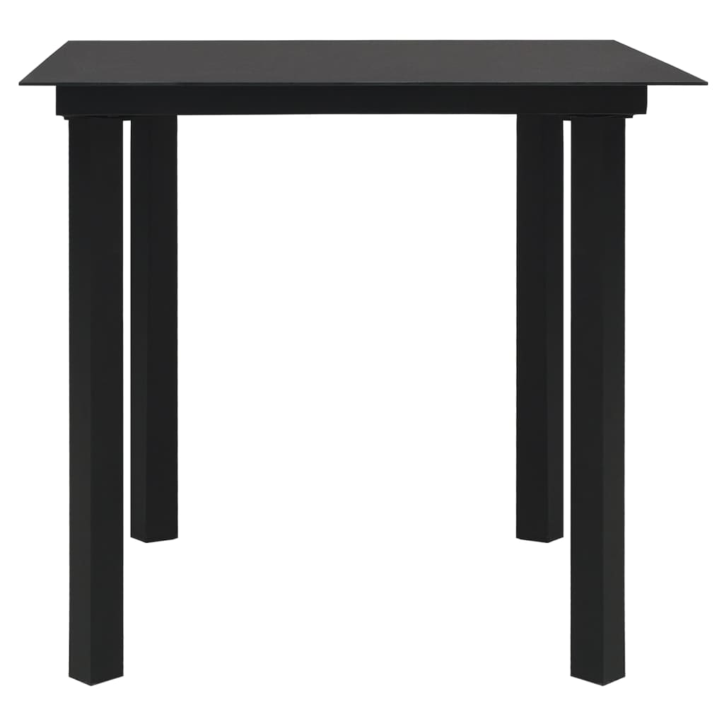 3-delige Tuinset PVC-rattan zwart