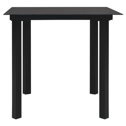 3-delige Tuinset PVC-rattan zwart