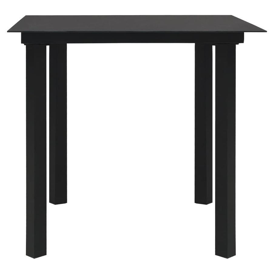 3-delige Tuinset PVC-rattan zwart