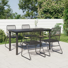 Tuinset 5-delig PVC-rattan zwart