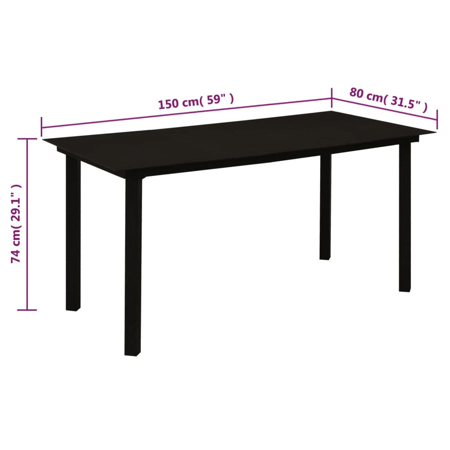7-Delige Tuinset Pvc-Rattan Zwart 7