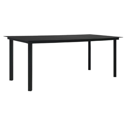 7-delige Tuinset PVC-rattan zwart