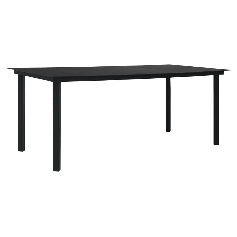 7-delige Tuinset PVC-rattan zwart