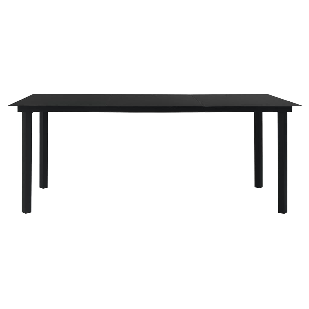 7-delige Tuinset PVC-rattan zwart