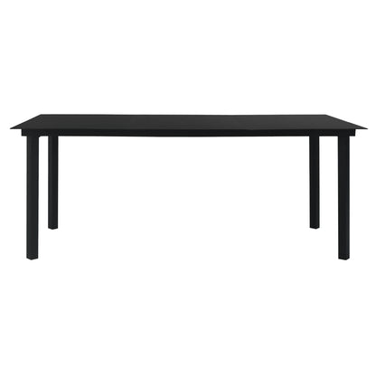 7-delige Tuinset PVC-rattan zwart