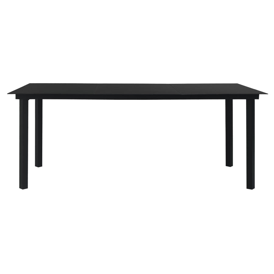 7-delige Tuinset PVC-rattan zwart
