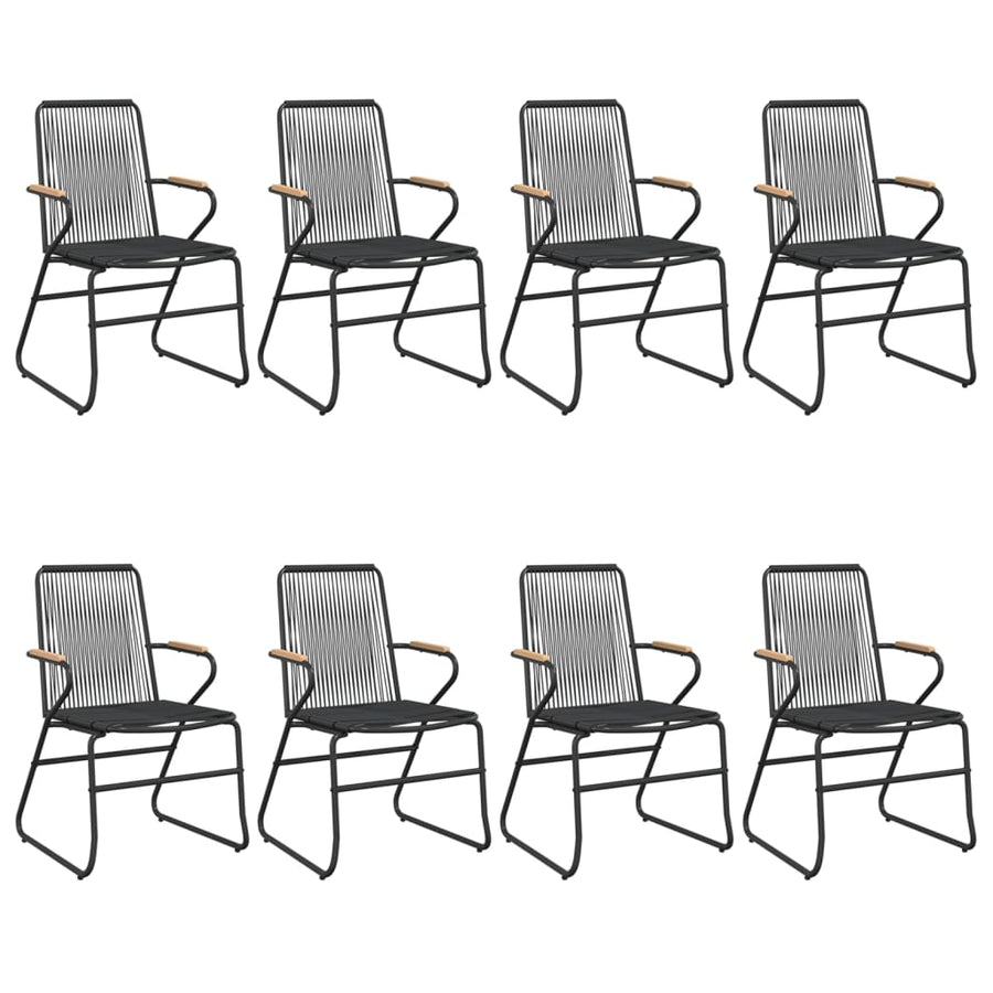 9-delige Tuinset PVC-rattan zwart