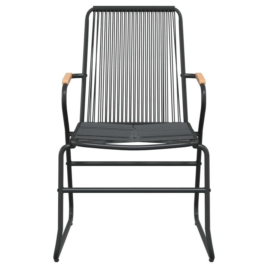 9-delige Tuinset PVC-rattan zwart