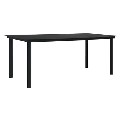 9-delige Tuinset PVC-rattan zwart