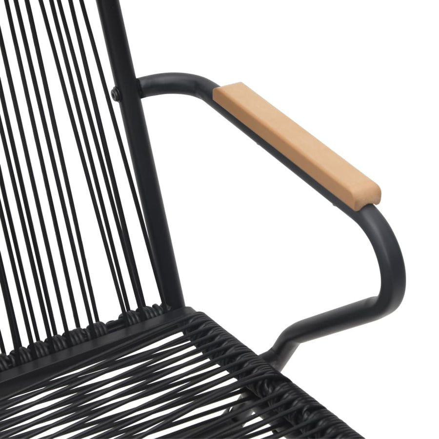 9-delige Tuinset PVC-rattan zwart