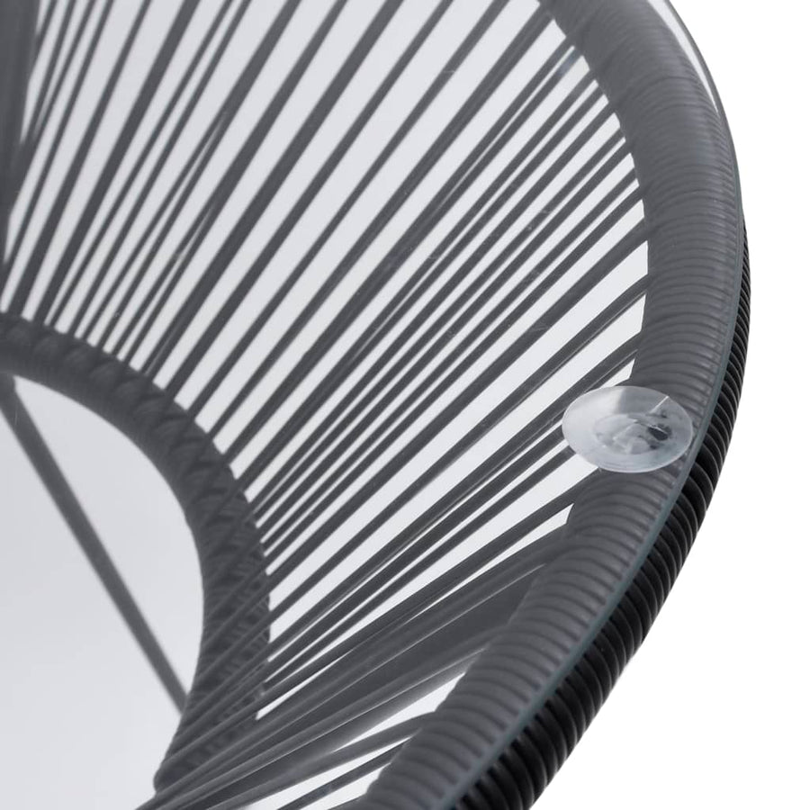 -Delige Tuinset Pvc-Rattan Zwart 3