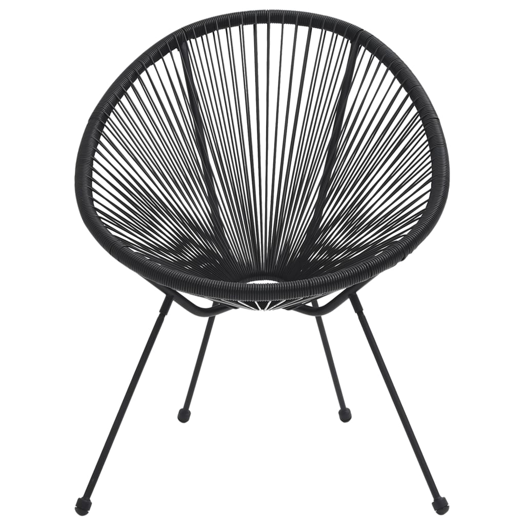 -Delige Tuinset Pvc-Rattan Zwart 3