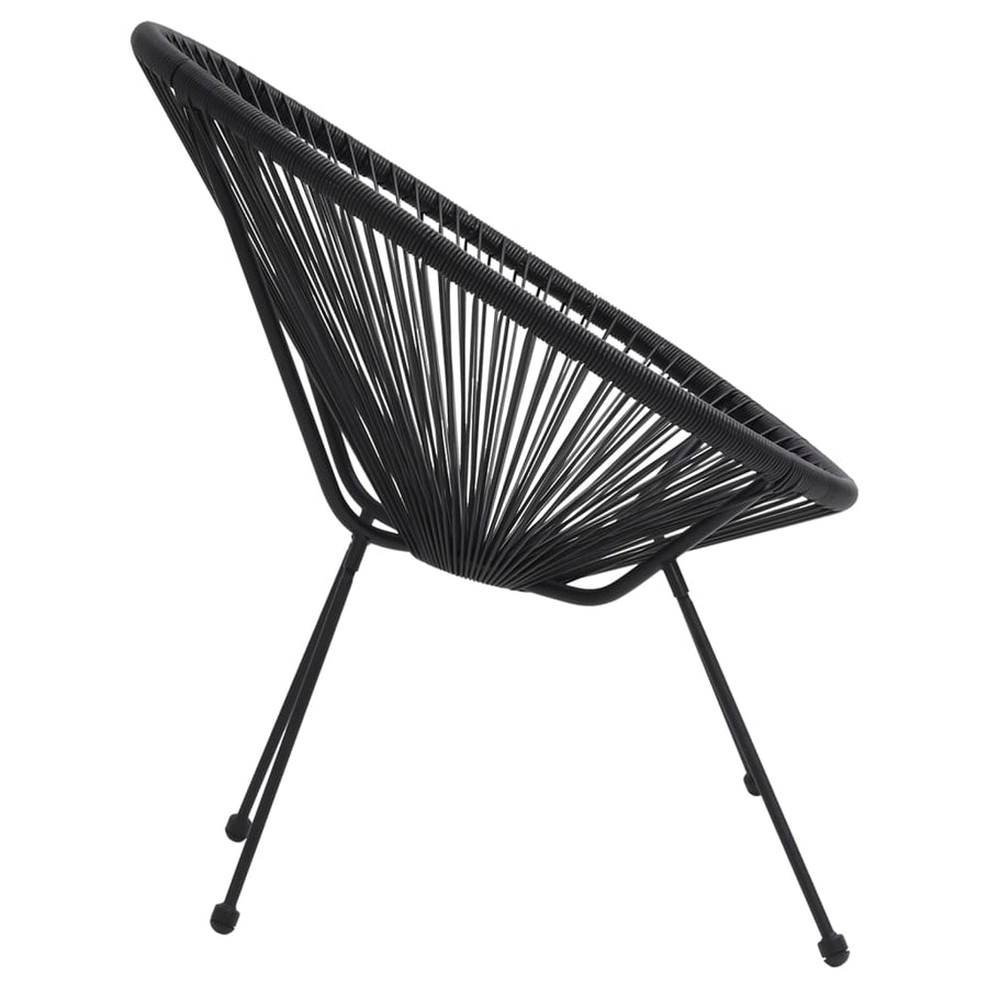 -Delige Tuinset Pvc-Rattan Zwart 3