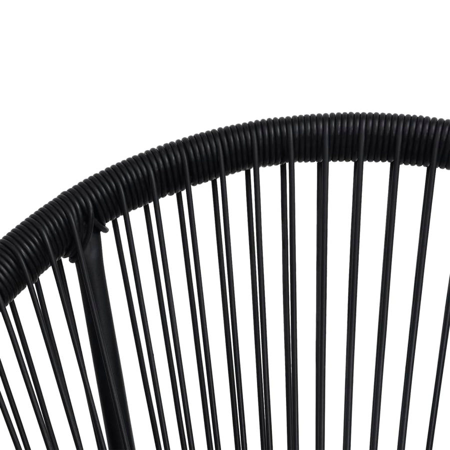 -Delige Tuinset Pvc-Rattan Zwart 3