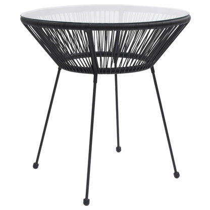 -Delige Tuinset Pvc-Rattan Zwart 5