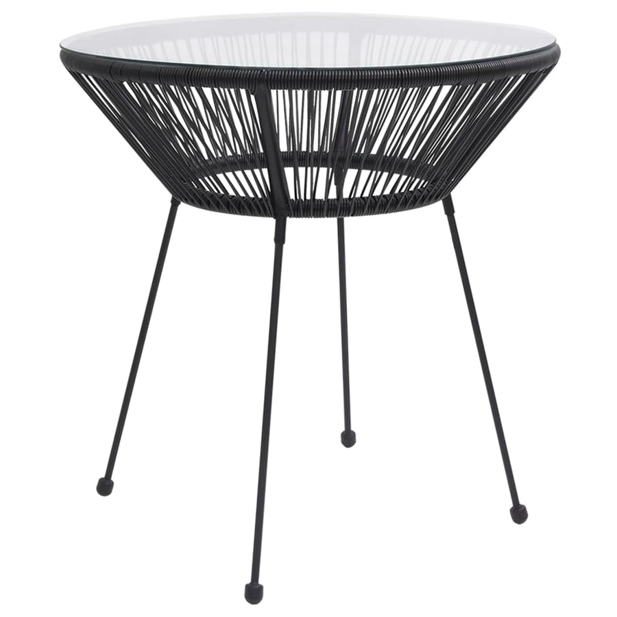 -Delige Tuinset Pvc-Rattan Zwart 5