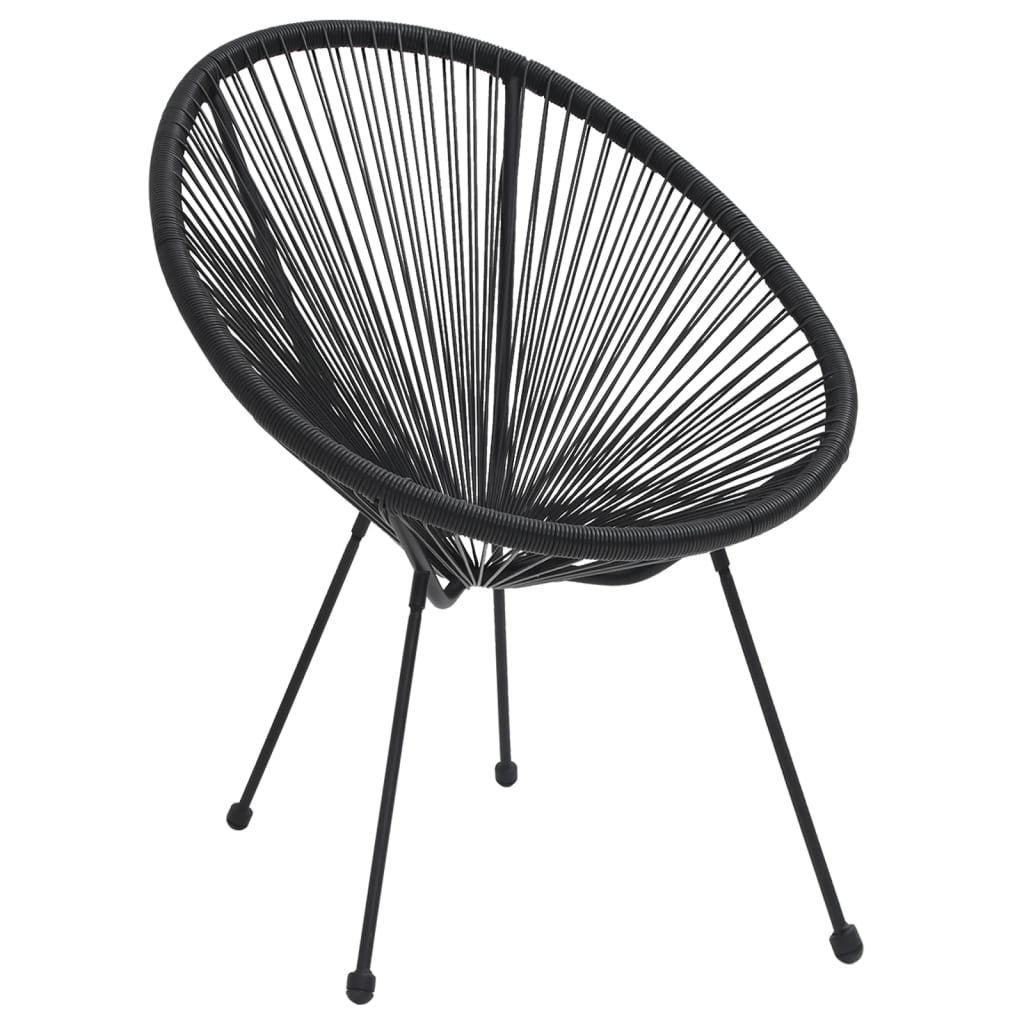 -Delige Tuinset Pvc-Rattan Zwart 5