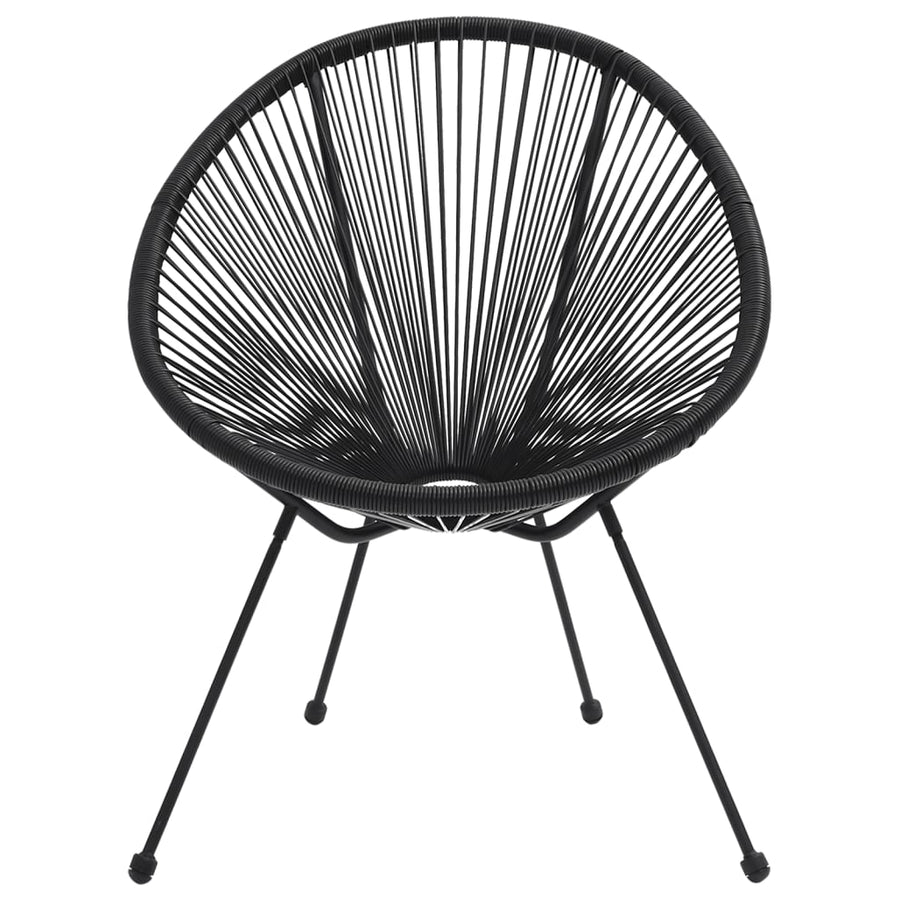 -Delige Tuinset Pvc-Rattan Zwart 5