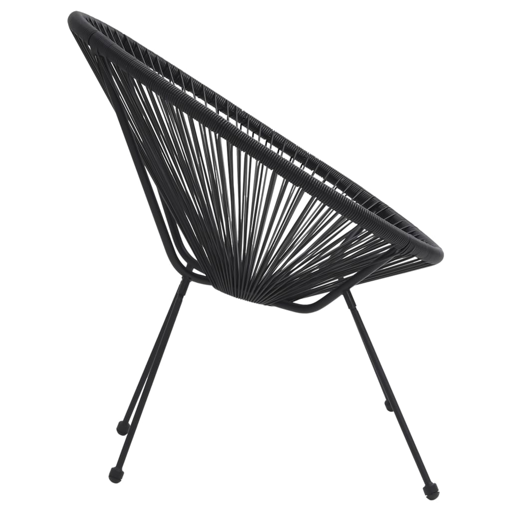 -Delige Tuinset Pvc-Rattan Zwart 5
