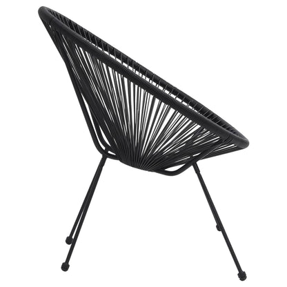 -Delige Tuinset Pvc-Rattan Zwart 5