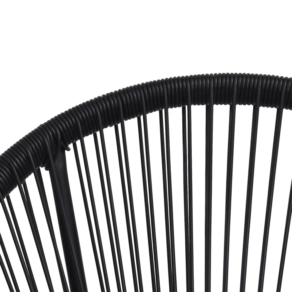 -Delige Tuinset Pvc-Rattan Zwart 5