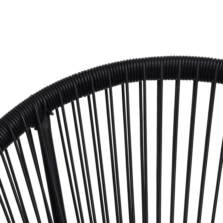 -Delige Tuinset Pvc-Rattan Zwart 5
