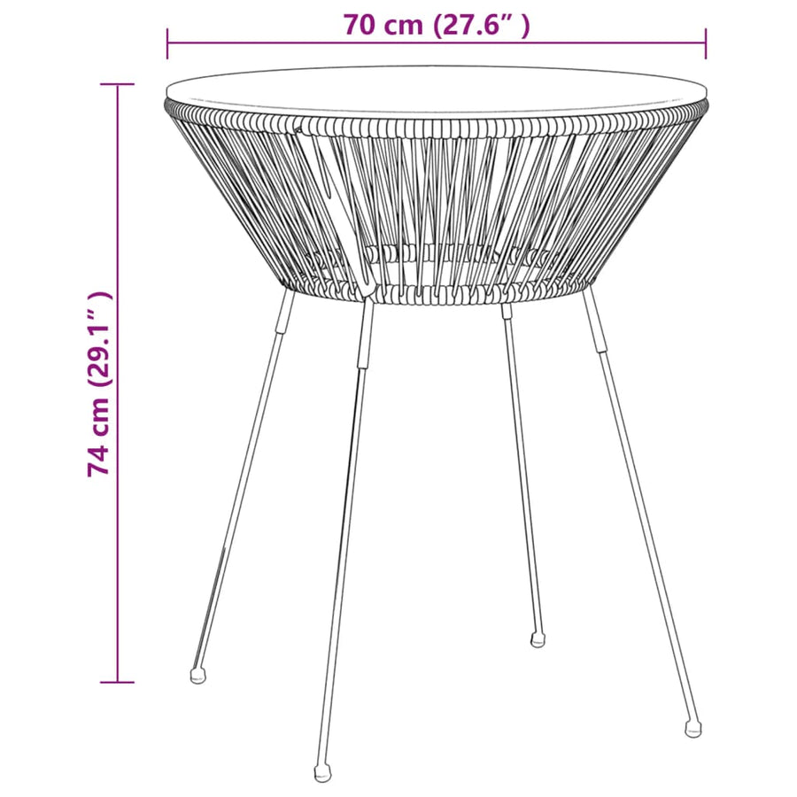 -Delige Tuinset Pvc-Rattan Zwart 5