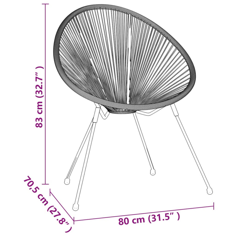 -Delige Tuinset Pvc-Rattan Zwart 5
