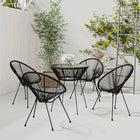 -Delige Tuinset Pvc-Rattan Zwart 5