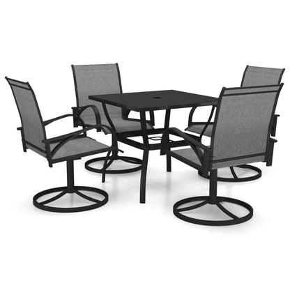 -Delige Tuinset Textileen En Staal 5 80 cm tafellengte