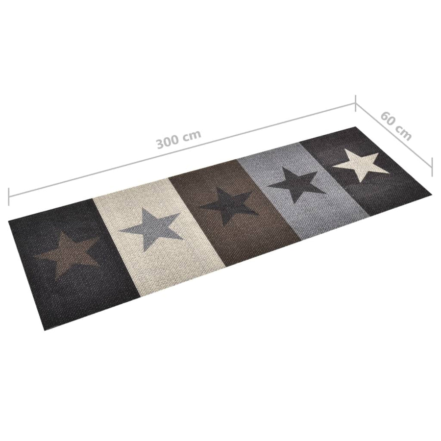 Keukenmat Wasbaar 60 x 300 cm stars