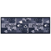 Washable kitchen mat Coffee 45x150 cm blue