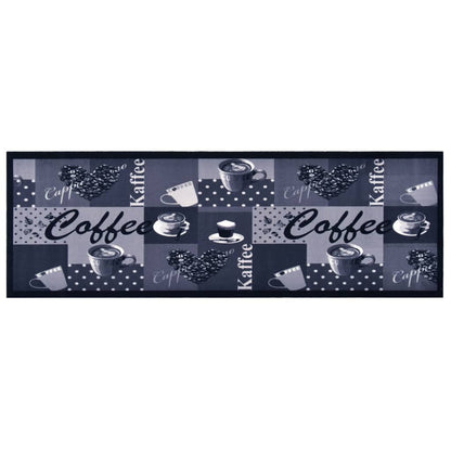 Keukenmat Wasbaar Coffee Blauw 45 x 150 cm coffee blue