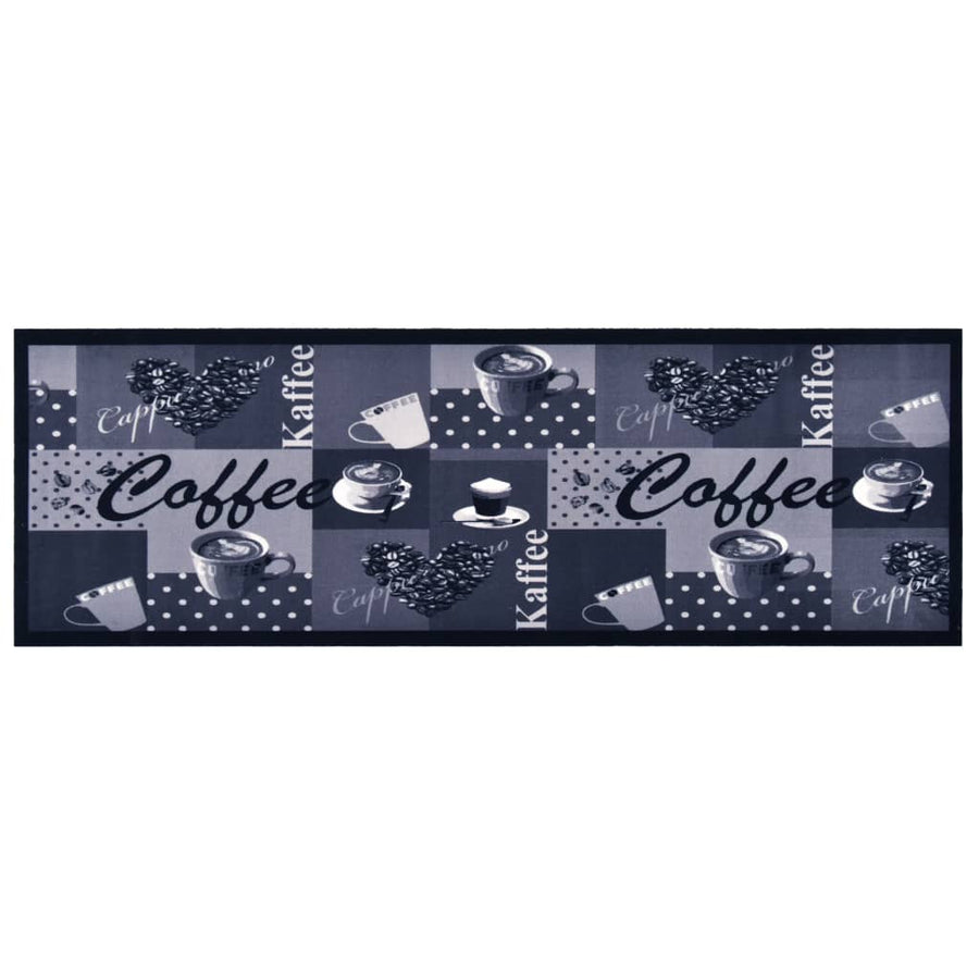 Keukenmat Wasbaar Coffee Blauw 45 x 150 cm coffee blue