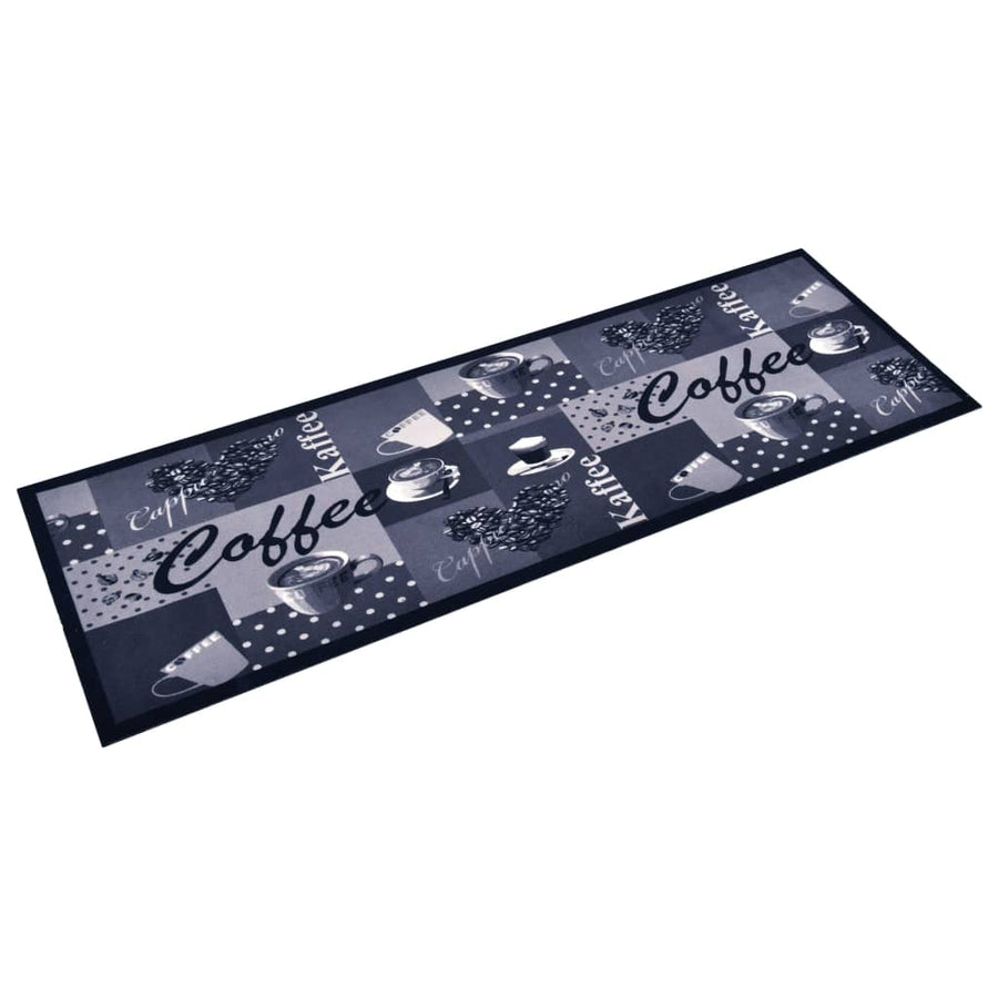 Keukenmat Wasbaar Coffee Blauw 45 x 150 cm coffee blue