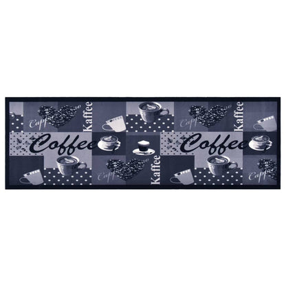 Keukenmat Wasbaar Coffee Blauw 60 x 180 cm coffee blue
