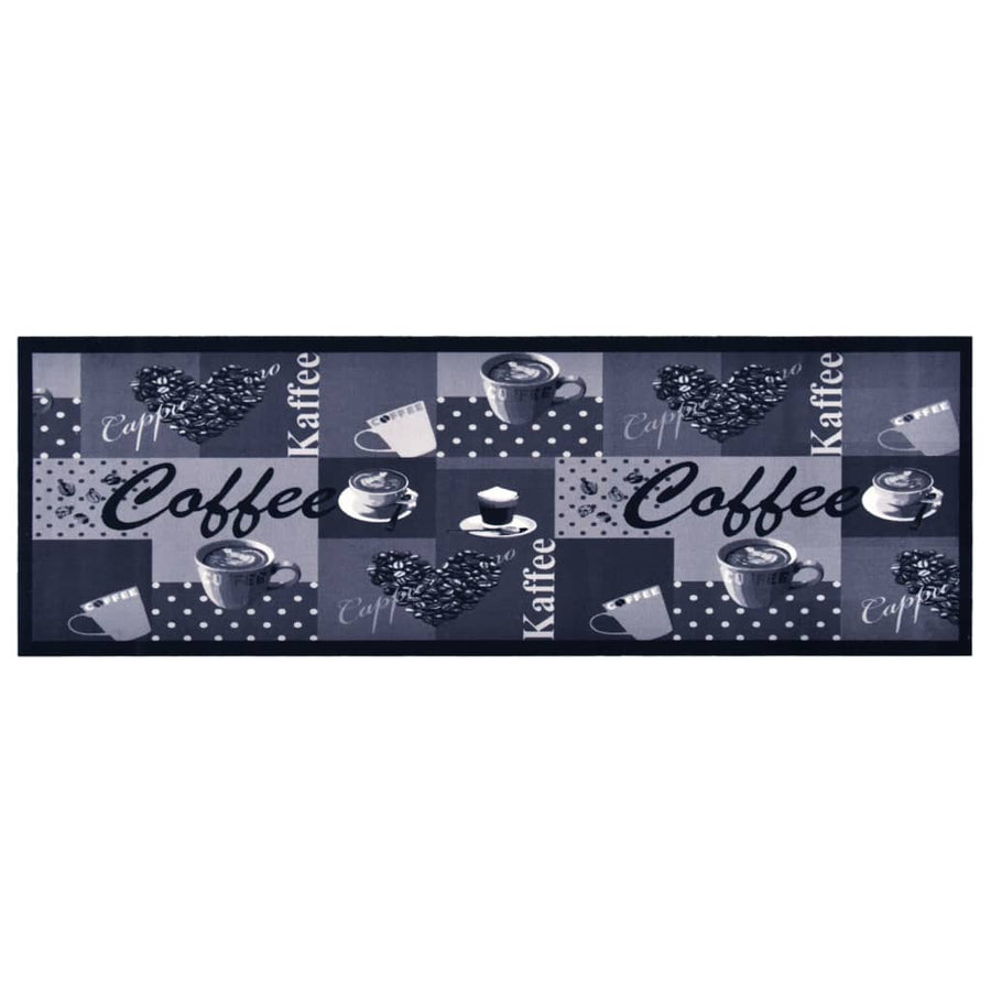 Keukenmat Wasbaar Coffee Blauw 60 x 180 cm coffee blue