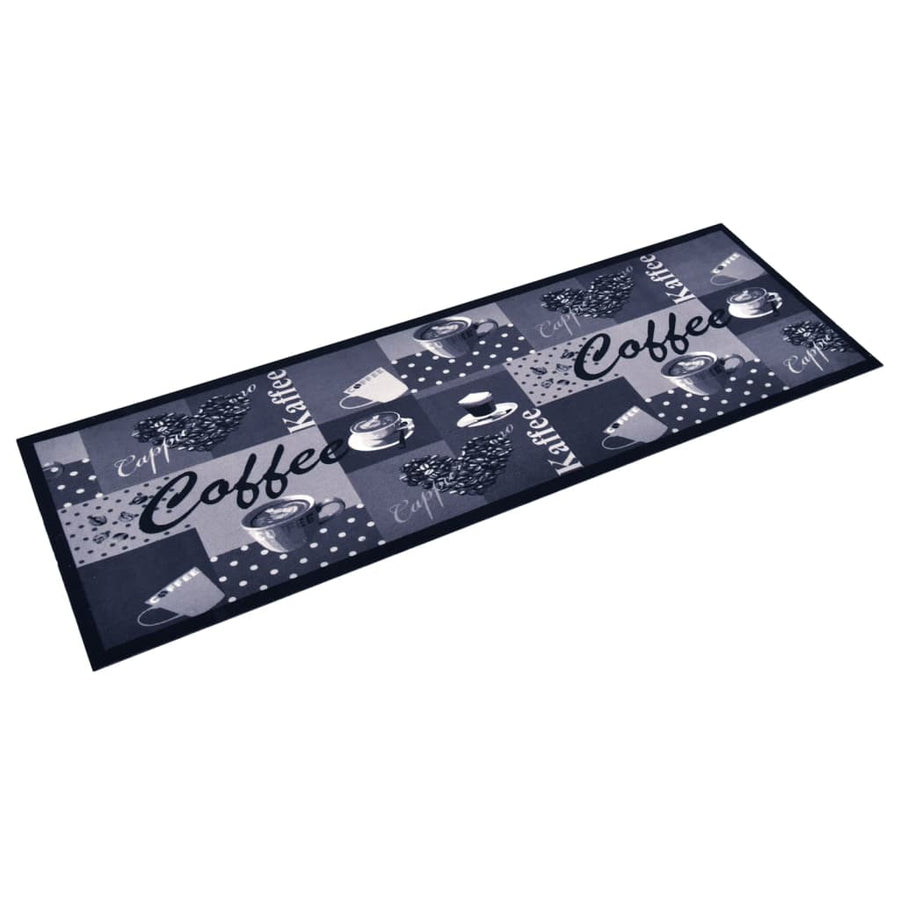 Keukenmat Wasbaar Coffee Blauw 60 x 180 cm coffee blue