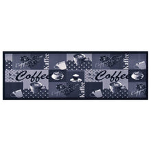 Keukenmat Wasbaar Coffee Blauw 60 x 300 cm coffee blue
