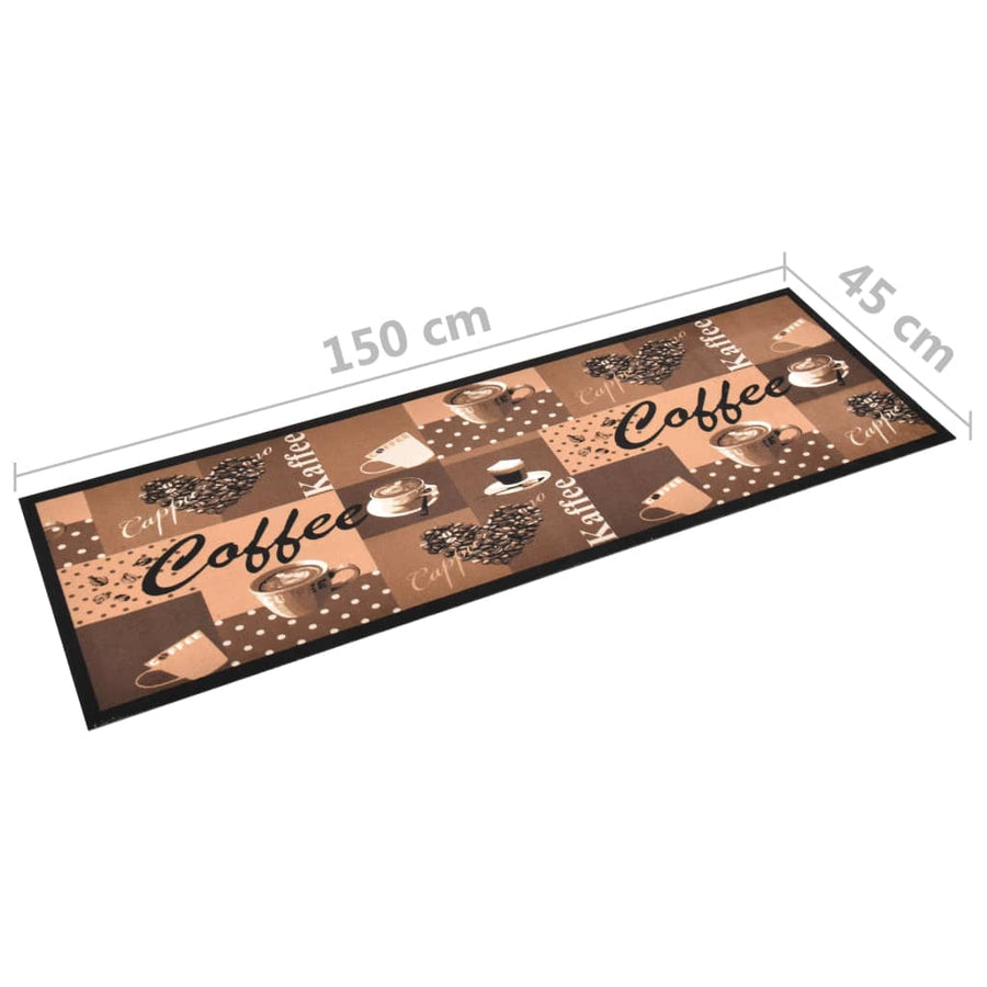 Keukenmat Wasbaar Coffee Bruin 45 x 150 cm coffee brown