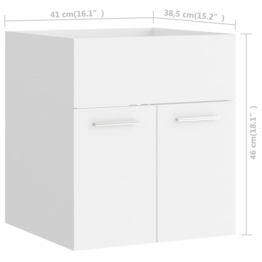 2-Delige Badkamermeubelset Bewerkt Hout Wit 1