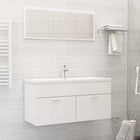 2-Piece Bathroom Furniture Set Engineered Wood White