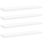 Wall shelves 4 pcs 40x10x1.5 cm treated wood white