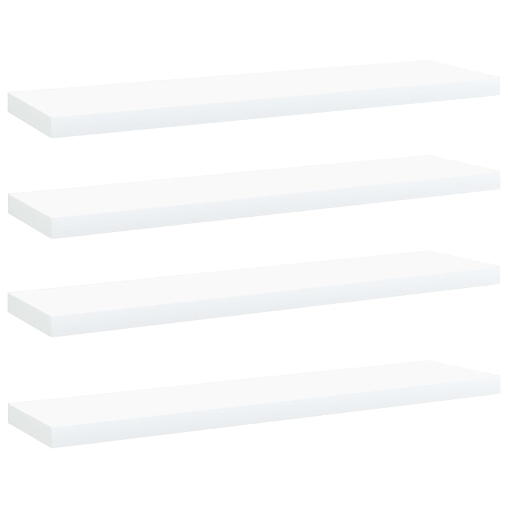 Wandschappen 0X10X1,5 Cm Bewerkt Hout Wit 4 40 x 10 x 1.5 cm