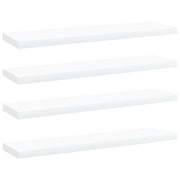 Wandschappen 4 st 40x10x1,5 cm bewerkt hout wit